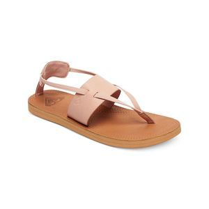 ROXY Womens Blush Beige Strappy Shawna Round Toe Slip On Leather Thong Sandals 9
